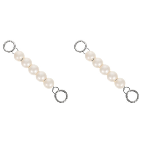 2Pcs White Decorative Purse Chain Bag Extender DIY Handbag Strap