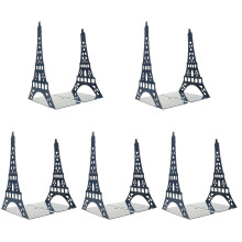 10Pcs Sturdy Blue Metal Bookends Notebook Organizer for Desk Shelves