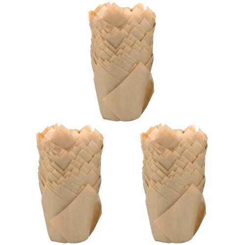 300Pcs Light Yellow Baking Cupcake Wrappers Oil-Proof Durable Liners