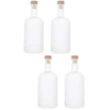 4Pcs White Frosted Glass Bottles Sealed Airtight DIY Wine Storage Jars