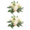 4 Pcs Artificial Rose Candle Ring Tea Light Holder 2