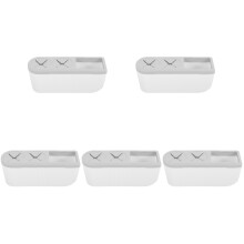 5Pcs Wall Mounted Toothbrush Holders for Bathroom White Ps Silicone