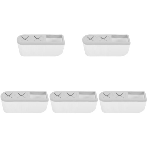 5Pcs Wall Mounted Toothbrush Holders for Bathroom White Ps Silicone