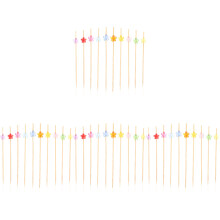 400Pcs Lightweight Bamboo Cocktail Picks Assorted Color for Home Use