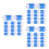60Pcs Smooth Stitch Counters for Knitting Blue Plastic Crochet Markers 10