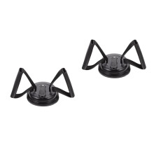 2Pcs Black Sit-Up Assist Device Durable Iron & PP for Home Fitness