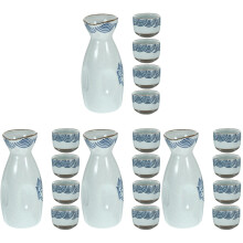4Sets Decorative Japanese Style Sake Set Ceramic Pot and Delicate Cups