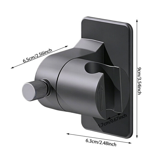 Shower Head Holder Wall-Mounted Adjustable 360 No-Drill 1