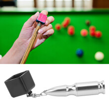 Snooker & Pool Cue Chalk Holder 4 in 1 Portable Silver/Black with Tip Pricker