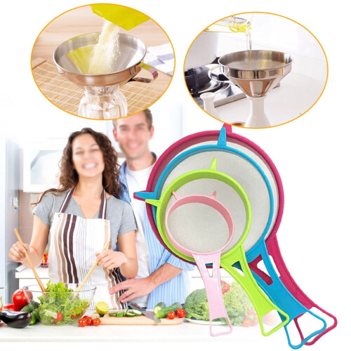 Plastic Small Kitchen Sieve Strainer Mesh 4Pcs Basket Kitchen，Dining Bar 1