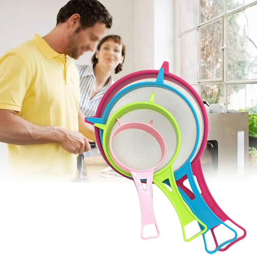 Plastic Small Kitchen Sieve Strainer Mesh 4Pcs Basket Kitchen，Dining Bar 2