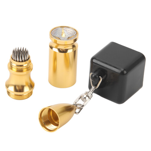 Billard 4-in-1 Billardqueue Kreidehalter & Tip-Picker Tragbar Gold/Schwarz 1