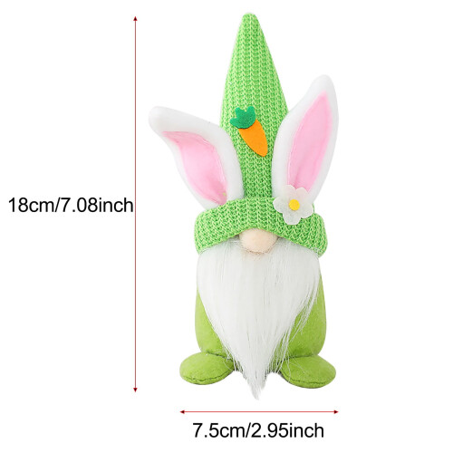 Easter gnome plush elf decoration handmade green spring 2