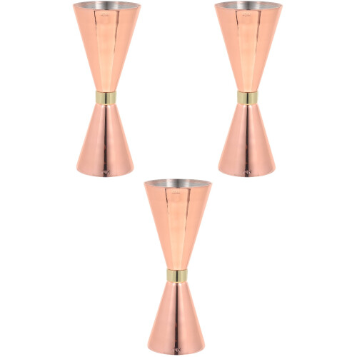 3Pièces Jigger Cocktail Inoxydable Rose, Double Tête Facile 1