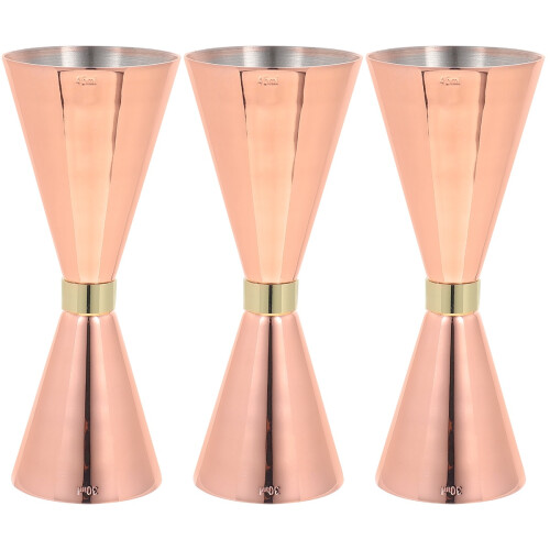 3Pièces Jigger Cocktail Inoxydable Rose, Double Tête Facile 2