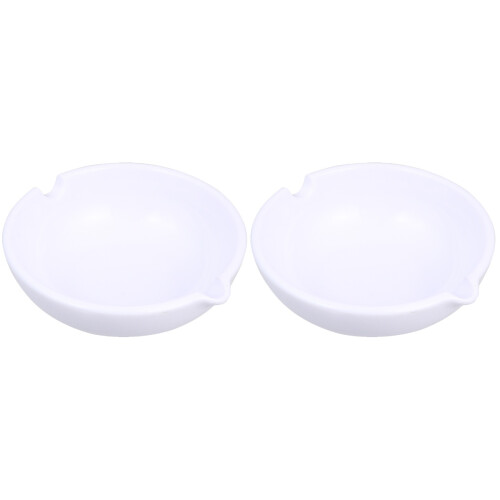 2Pcs Durable White Brush Pen Stand Calligraphy Ink Dish 1