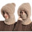 Καπέλο Beanie 3 σε 1 για γυναίκες, ζεστό χειμωνιάτικο πλεκτό κασκόλ με κάλυμμα 2