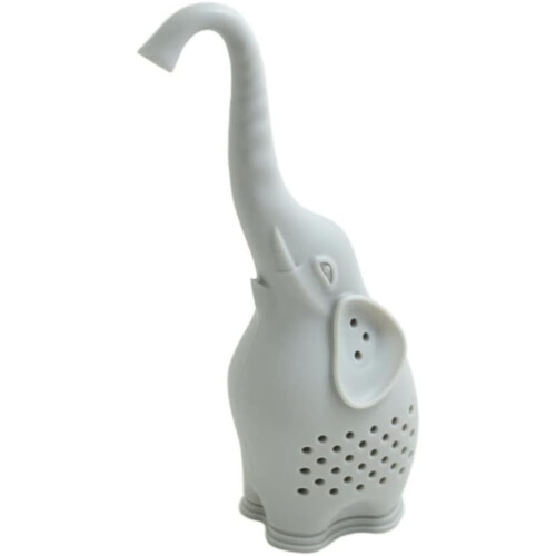 1PCS Grey，Silicone Tea Infuser Creative Elephant Tea Strainer 2