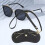 Sunglasses Case with Organizer, Portable Snap Button with Wrist Strap Neck Strap Black 8