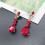 Minkissy1Set Γυναικείο Σετ Κοσμημάτων με Στρας και Μοντέρνα Κόκκινα Κοσμήματα για την 5
