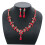 Minkissy1Set Γυναικείο Σετ Κοσμημάτων με Στρας και Μοντέρνα Κόκκινα Κοσμήματα για την 8