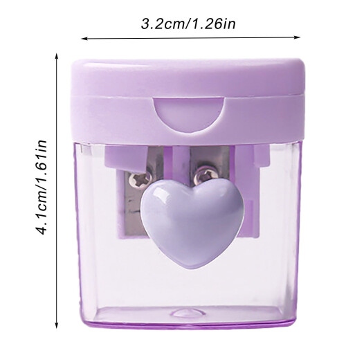 Heart-shaped manual pencil sharpener bulk pack with cover 2 2