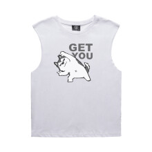 Unisex Printed Tank Top with Retro Style Graphic, Distressed Look Squirrel Design Apparel, Lightweight Sleeveless Casual Wear, Classic Fit Double