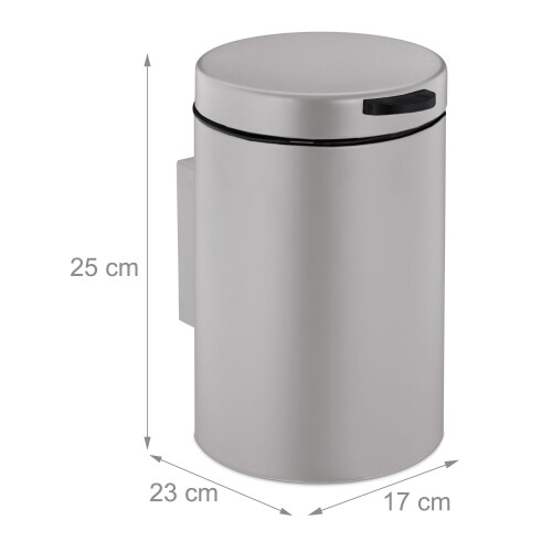 Cestino da bagno a parete, 3L, coperchio con chiusura automatica 2
