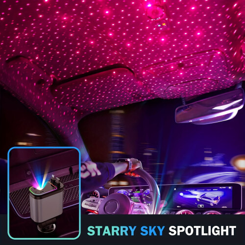 Γρήγορος φορτιστής τηλεφώνου 4 σε 1 με LED Starry Sky, δακτύλιο φωτισμού 7 χρωμάτων, 1