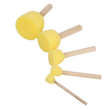 5pcs Child DIY Painting Sponge Seals Brushes Set, Wooden Handles