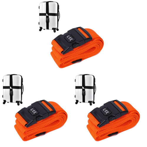 3Pièces Sangles Lourdes Orange Pour Fermoirs Sécurisés