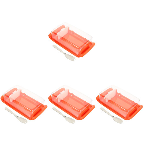 4Pcs Storage Box with Cover and Detachable Scoop