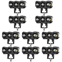 5Pairs Motorcycle Fog Lights Kit Black Pc Shell Aluminum Durable