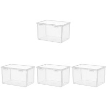4Pcs Transparent Loaf Bread Storage Boxes PP Food Containers for Home