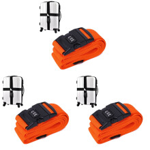 3Pcs Orange Luggage Straps with Safety Locks Heavy Duty Oxford Cloth