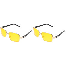2Pcs Night Driving Sunglasses for Outdoor Sports Anti Reflective Frame