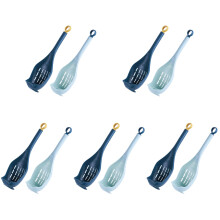 10Pcs Blue Plastic Ladle Strainer Spoon for Versatile Kitchen Cooking