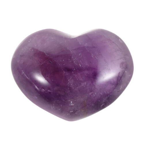 Heart Shape Purple Amethyst Crystal Stone Calming Home Decor