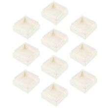 20Pcs Portable White Cake Boxes with Transparent Cover for Storage Use