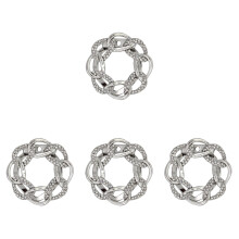 4Pcs Silver Scarf Buckles Practical Clothing Rings for Scarves