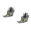 2Pcs Sewing Machine Roller Foot Presser for Thick Fabric Silver Color 1