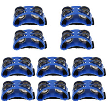 10Pcs Blue Foot Tambourines for Kids Musical Instrument Percussion Toy