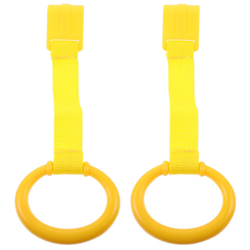 2Pcs Infant Pull Rings Yellow Plastic Crib Hand Pull Ring Set