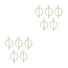 10Pcs Golden Alloy Scarf Holder Clamp Elegant Pearl Clothes Accessory