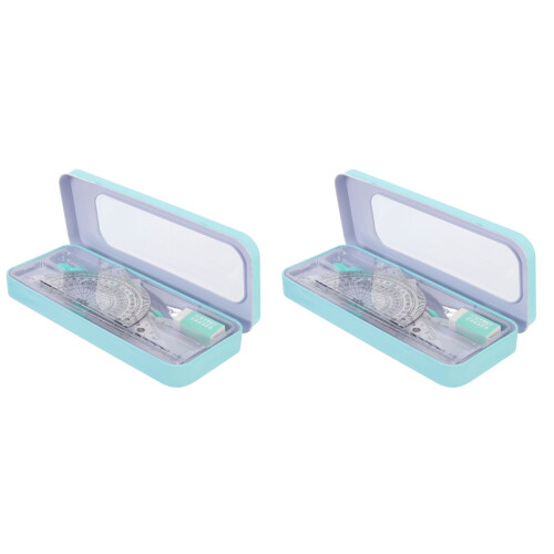 2Sets Compacte Meetlat En Passer Kit Voor School En Wiskunde