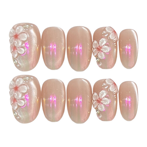 (Short ellipse) 3D Cat Eye False Nails DIY Manicure Kit 2