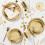 20ct 8.5" Disposable Metallic Plates Gold - Spritz 2