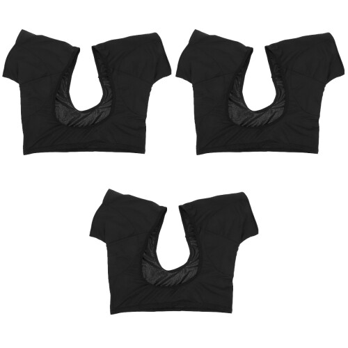 3Pcs Armpit Sweat Pad Vest Elastic Comfortable Sweat Absorbent Black 2