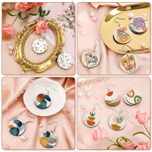 100Pcs Round Sublimation Blank Earrings with Earring Hooks and Jump Rings Unfinished Heat Transfer Earrings