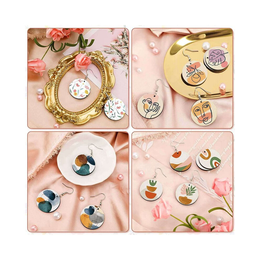 100Pcs Round Sublimation Blank Earrings With Earring Hooks And Jump Rings Unfinished Heat Transfer Earrings 4712542477795